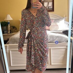 BCBGMAXAZRIA Adele long-sleeve wrap dress